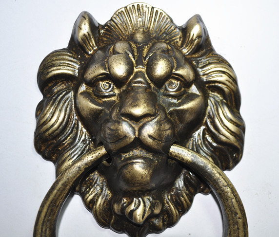 【《钜鼎轩》中式铜雕狮子头\/大门兽头门环\/纯