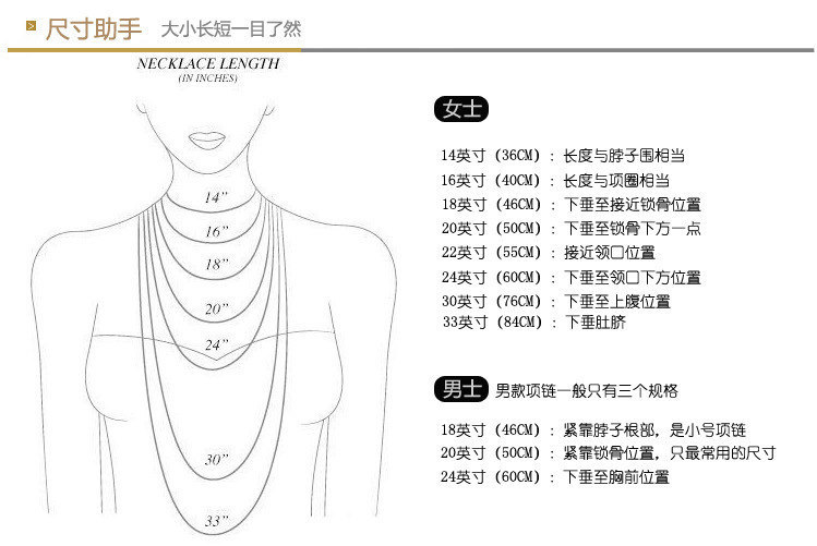 项链尺寸表