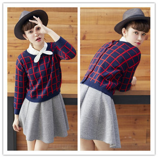 批发采购<em>女式针织</em>衫-<em>红帅</em>*2014秋冬装学院风英