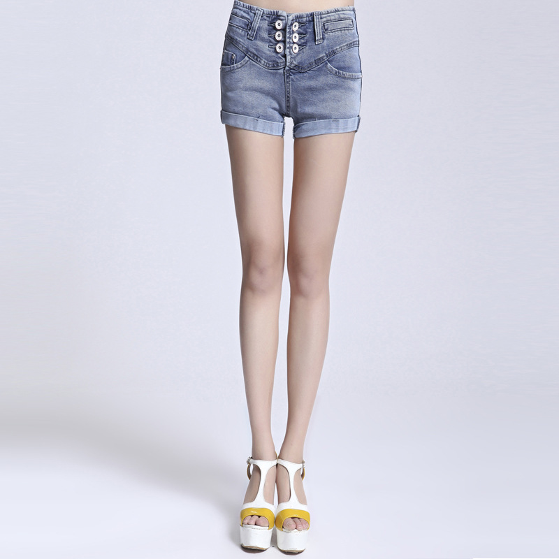 <em>2014新款女式</em>牛仔裤 时尚淑女翻边<em>牛仔短裤</em> 中