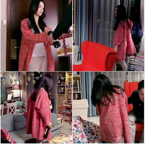 秋冬新款<em>离婚律师</em>姚晨同款粉色大码宽松针织开