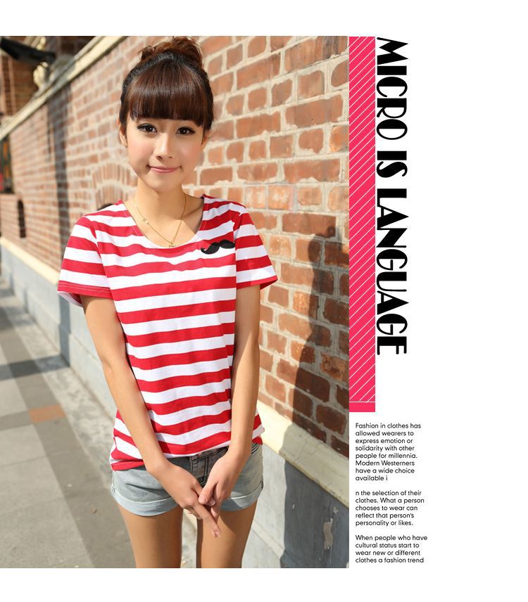 <em>批发</em>采购女式<em>T恤</em>-2014夏季新款<em>少女装</em> 修边圆