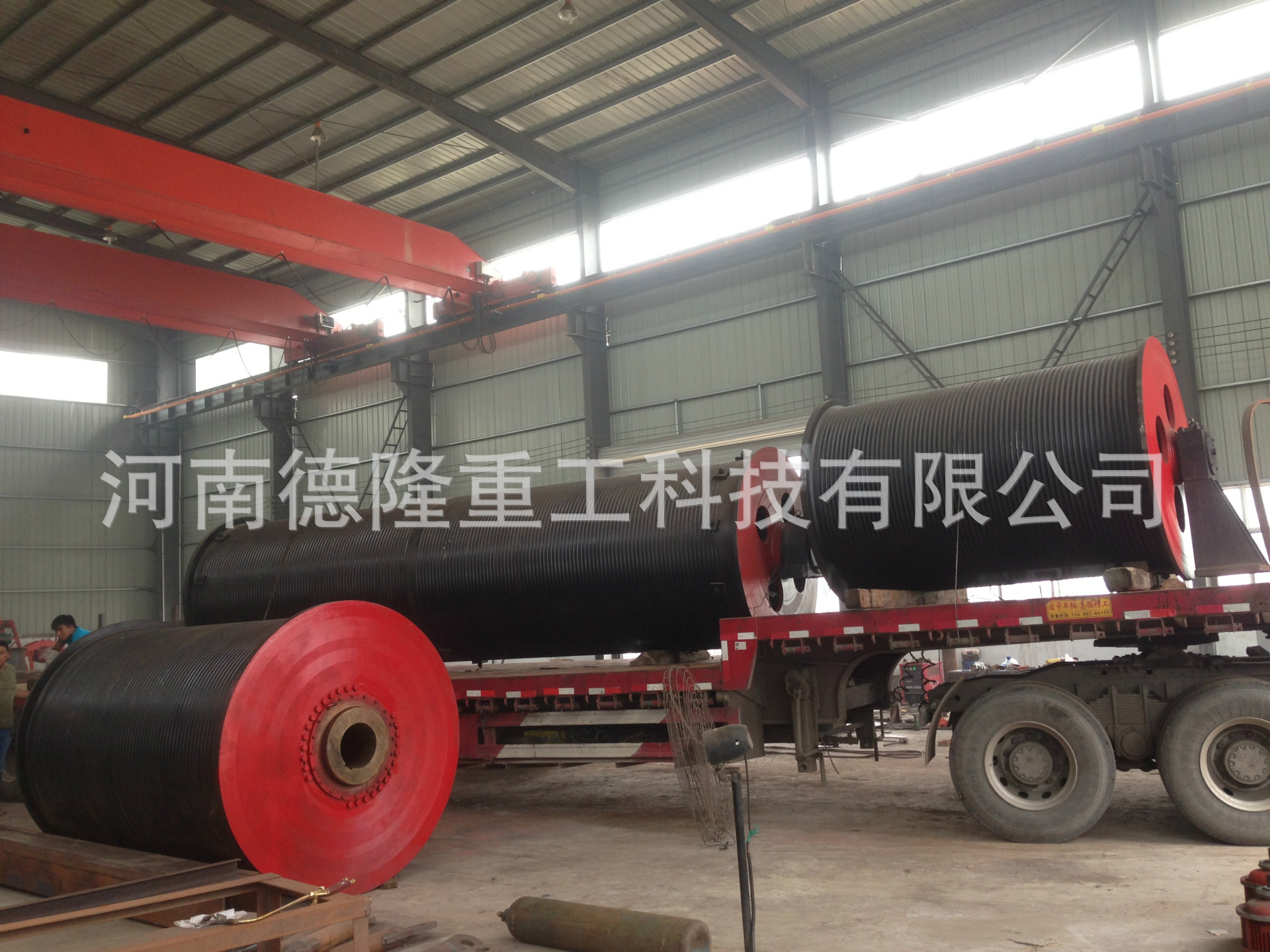 配套1500t预弯压力机,采用半自动埋弧焊,二氧化碳气体保起重机 卷筒
