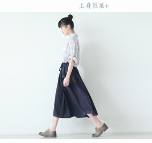 批发采购半身裙-文艺棉麻中长大摆半身裙旅游