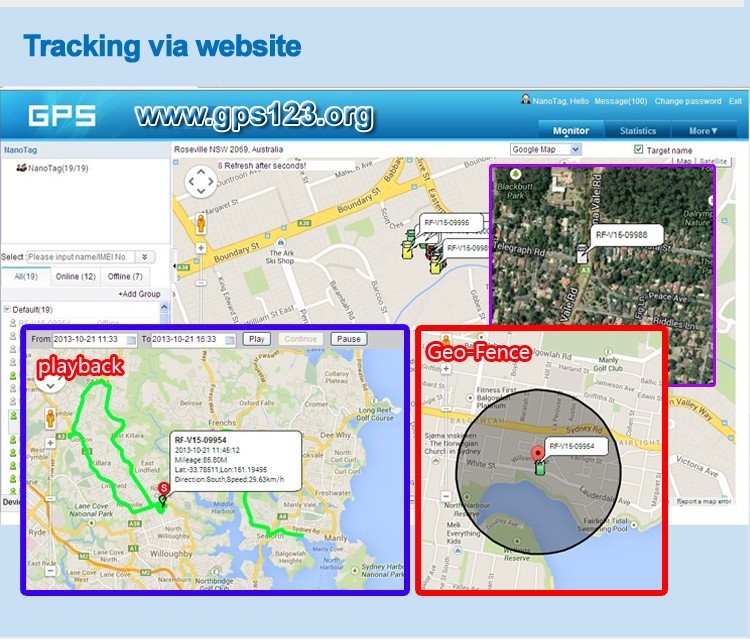 V16 GPS Tracking via website