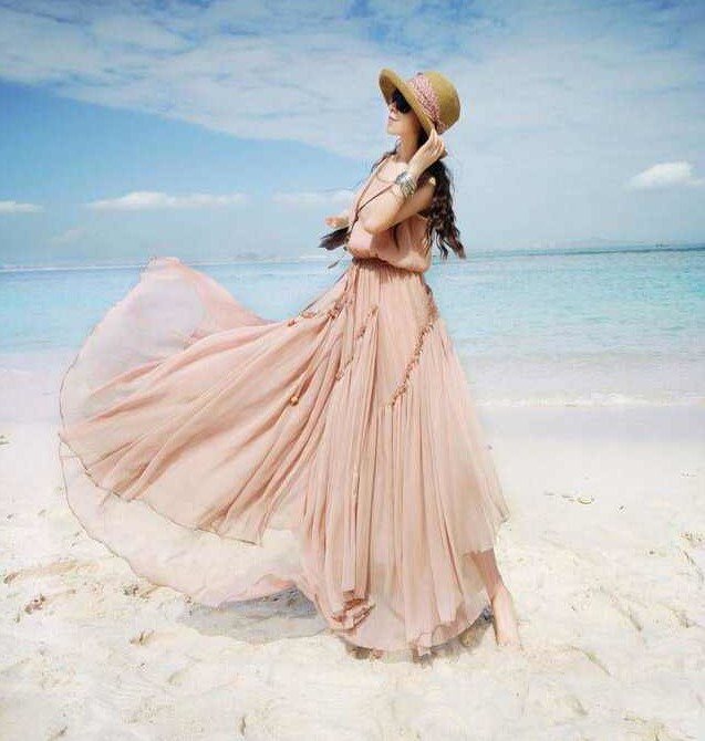 2014夏新款波西米亚沙滩长裙优质雪纺连衣裙女8182# 图片_高清大图 - 阿里巴巴