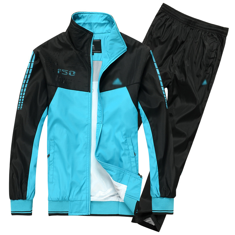 男式简约拼色透气网球运动服套装 品质提供男