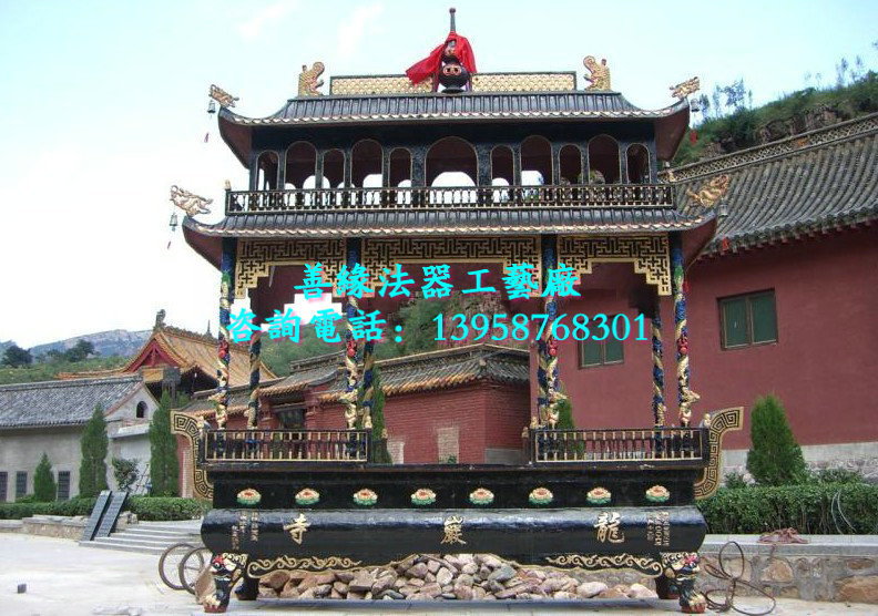 SY-0013二层长方八龙柱香炉