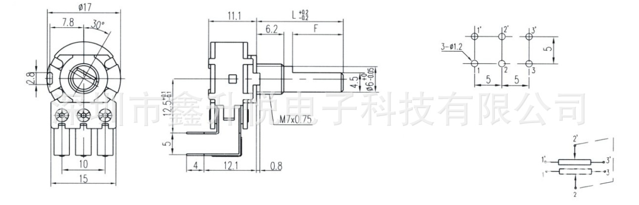 wh148双联弯脚电位器