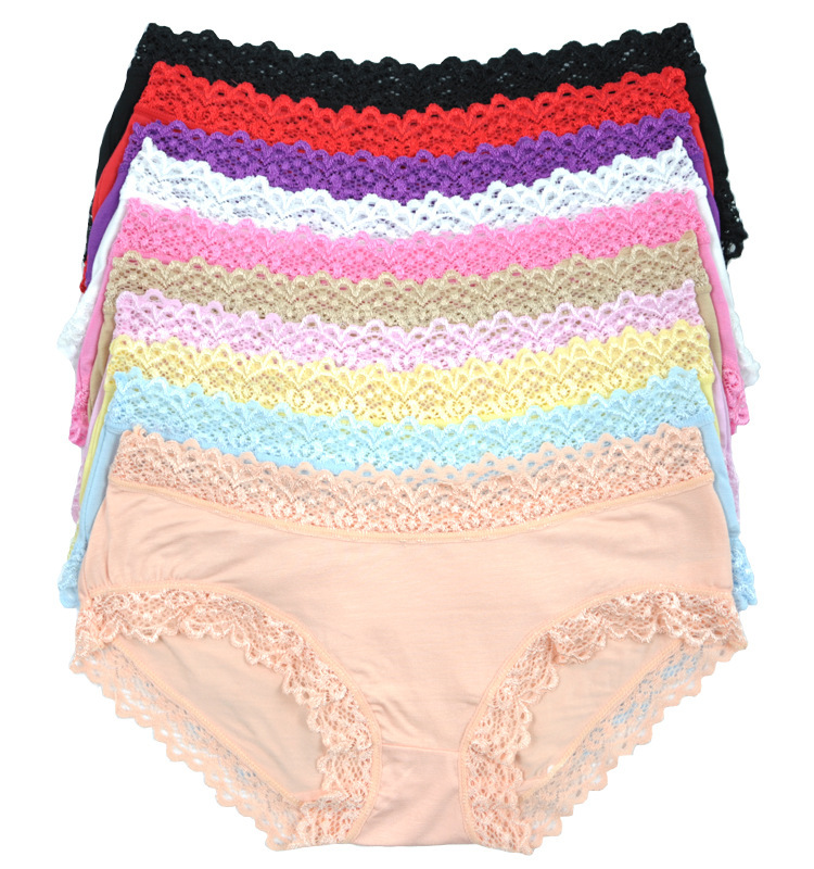 莫代尔<em>女士</em>蕾丝花边<em>内裤</em> 性感<em>低腰女性</em>三角内