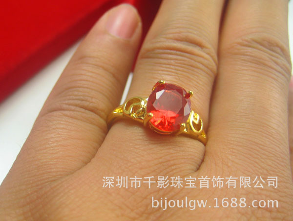 【正品 黄金戒指999千足金 18K金指环戒子镀金