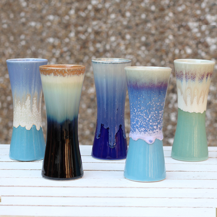 2014新款景德镇创意瓷器 现代陶瓷花插 家居摆件工艺品颜色釉花瓶