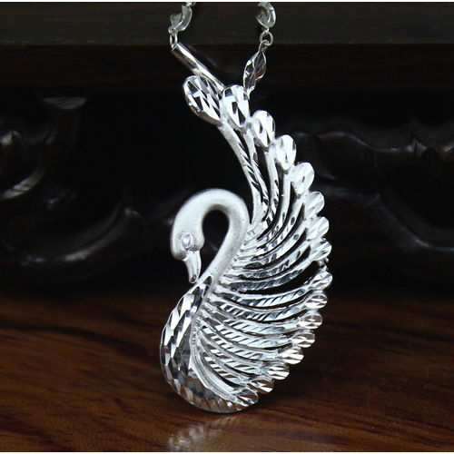 戴梦缘s999千足银吊坠纯银女式项坠天鹅吊坠