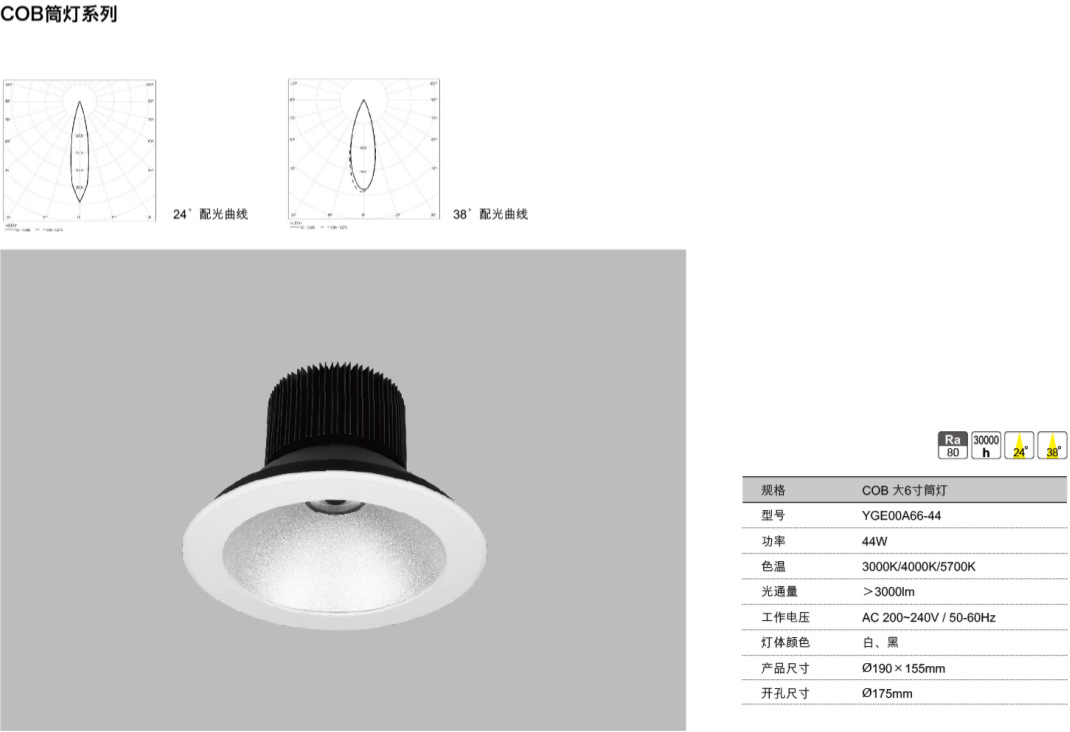 上市公司阳光照明led筒灯cob洗墙筒灯