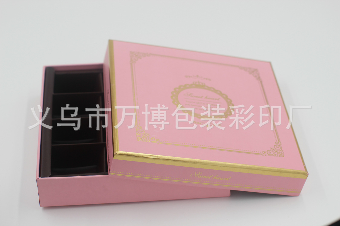 高档烫金正方形礼物12格巧克力盒 4色 (11)