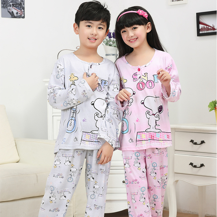 童家居服-秋<em>冬季</em>男女<em>童睡衣</em>棉质睡衣卡通印花
