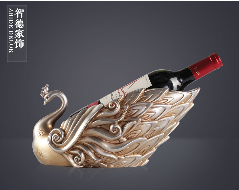 【孔雀酒架 家居饰品树脂工艺品摆件软装工厂