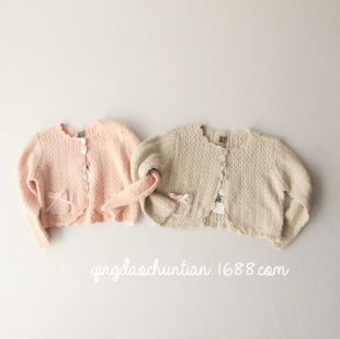 童外套-2014春季新款 <em>儿童</em>纯棉线<em>毛衣开衫</em> 女