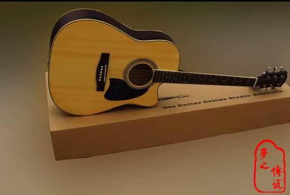 艾斯特莱雅吉他 41寸缺角高档民谣吉他 云杉面
