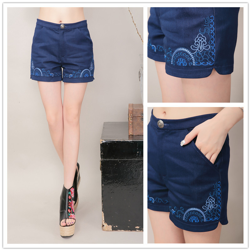 2014夏季民族风<em>女装牛仔短裤</em>热裤 <em>百搭</em>显瘦提