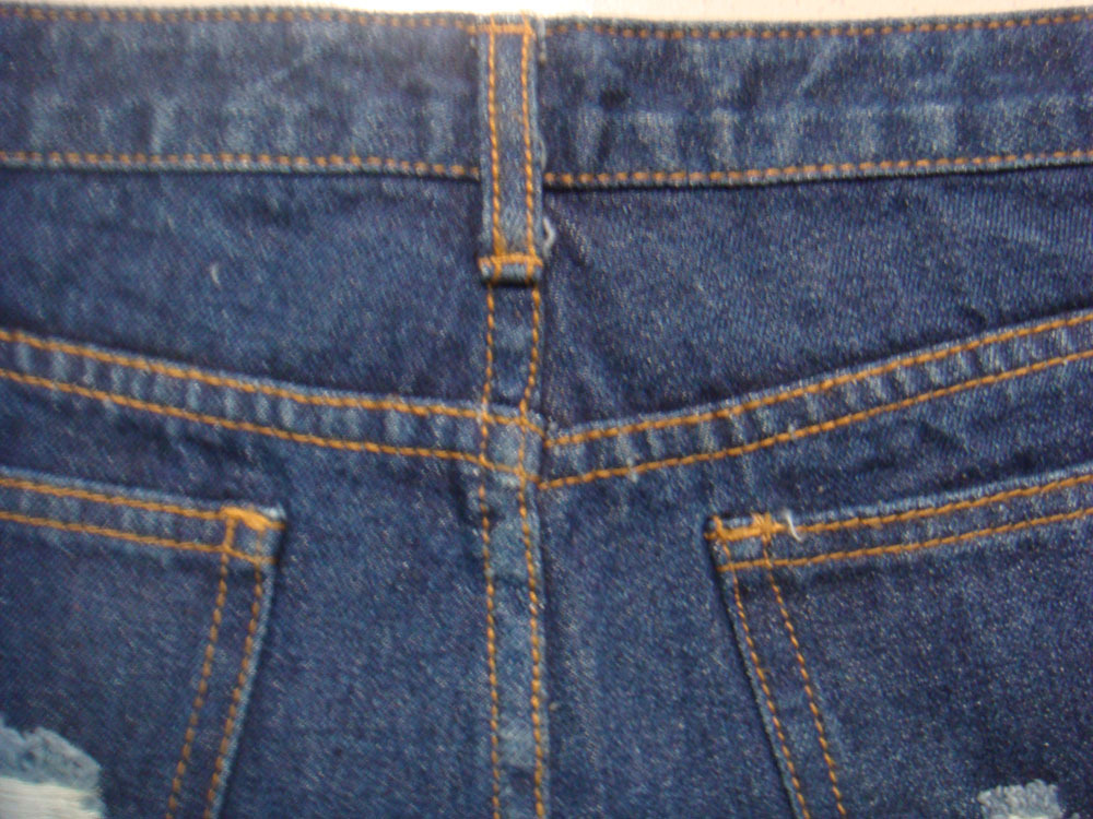 【春夏新款韩版经典怀旧破洞高<em>腰包臂</em>显瘦浅蓝