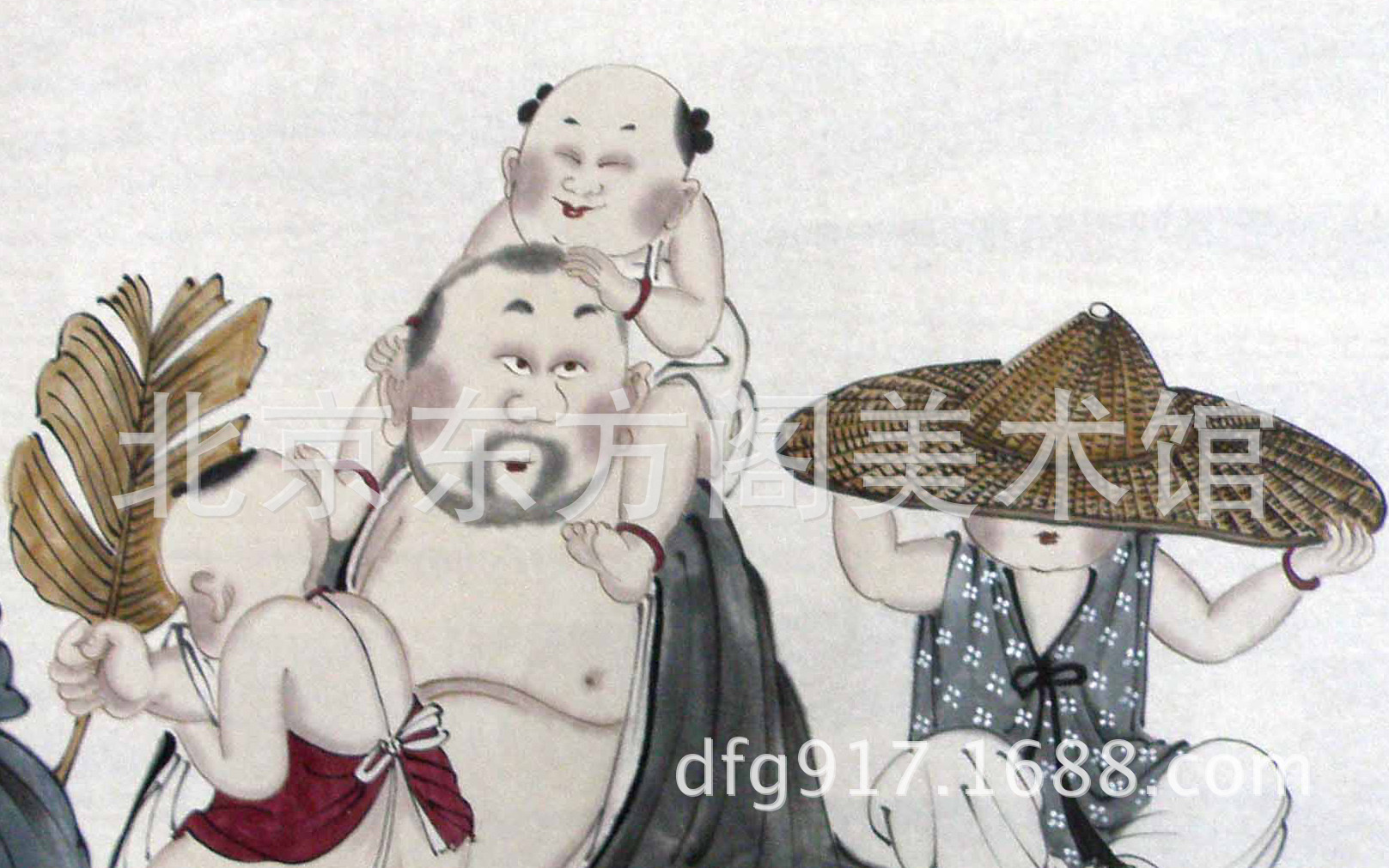 1199徐乐� 96cmx56cm 《童子戏僧图�?2