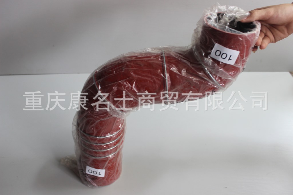 加强硅胶管KMRG-1014++499-红岩金刚胶管1300-131322弯-内径100X小胶管,红色钢丝7凸缘6Z字内径100XL610XL510XH370XH400-3