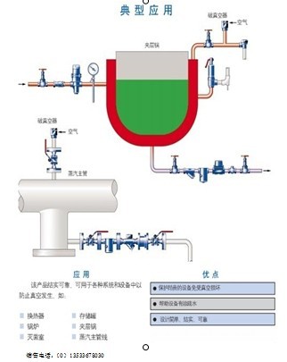 工作原理:良供yuan真空破坏阀在形成真空的地方将大气压力引入蒸汽