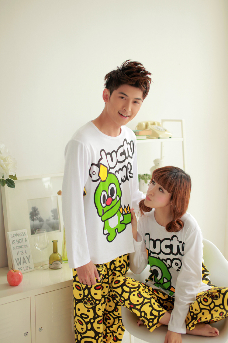 【一件代发 <em>可爱</em>情侣长袖<em>棉睡衣</em>家居服 <em>可爱</em>恐