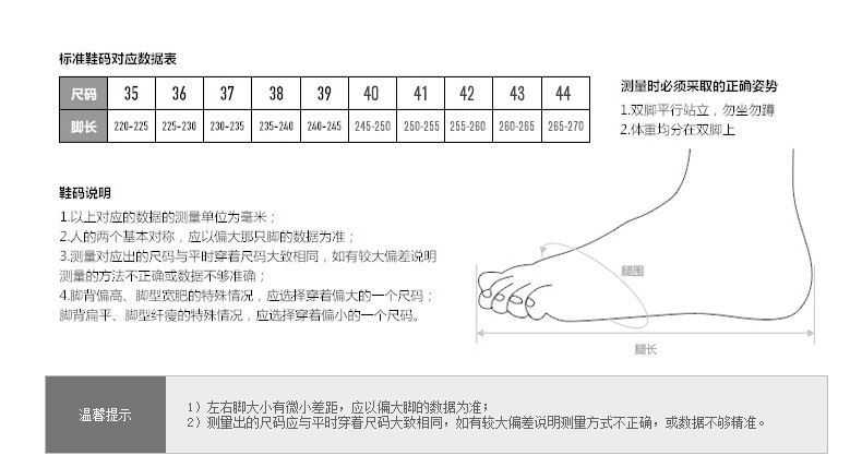 腳的尺寸說明