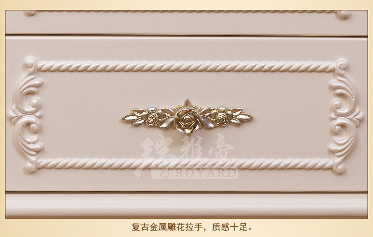 高档欧式床头柜 雕花实木床头柜 双门推拉床头柜 储物床头柜特价