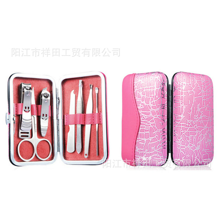 玫红色闪电纹7件套