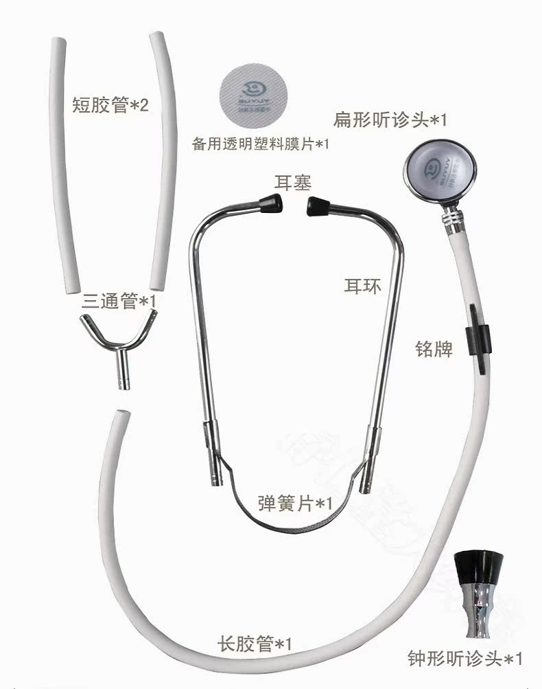 批发鱼跃听诊器a型二用听头可听胎心音医学教材stethoscope