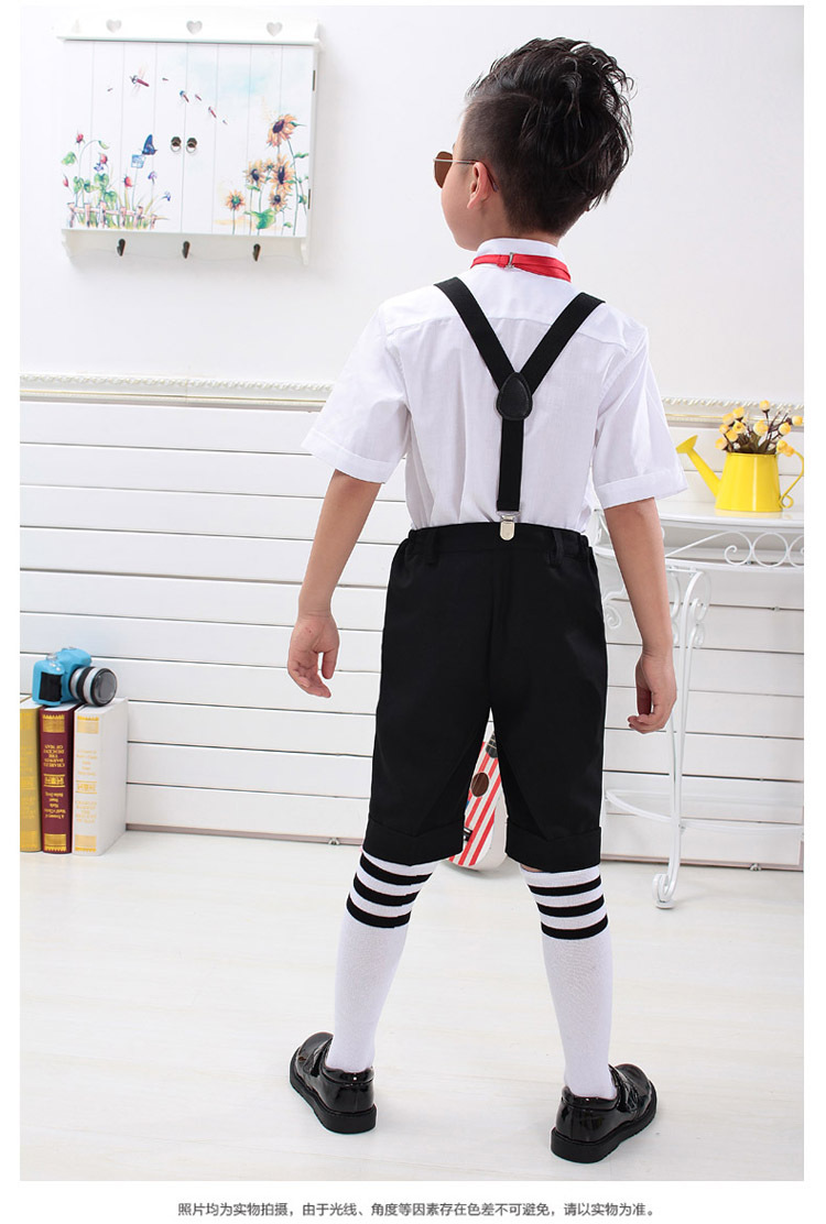 童礼服-2014新款<em>男童背带</em>西装<em>短裤</em>花童<em>夏季</em>礼