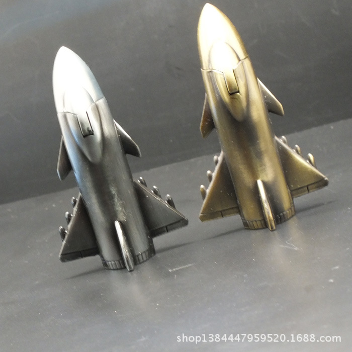 【歼八模型 防风直冲创意充气砂轮打火机 批发