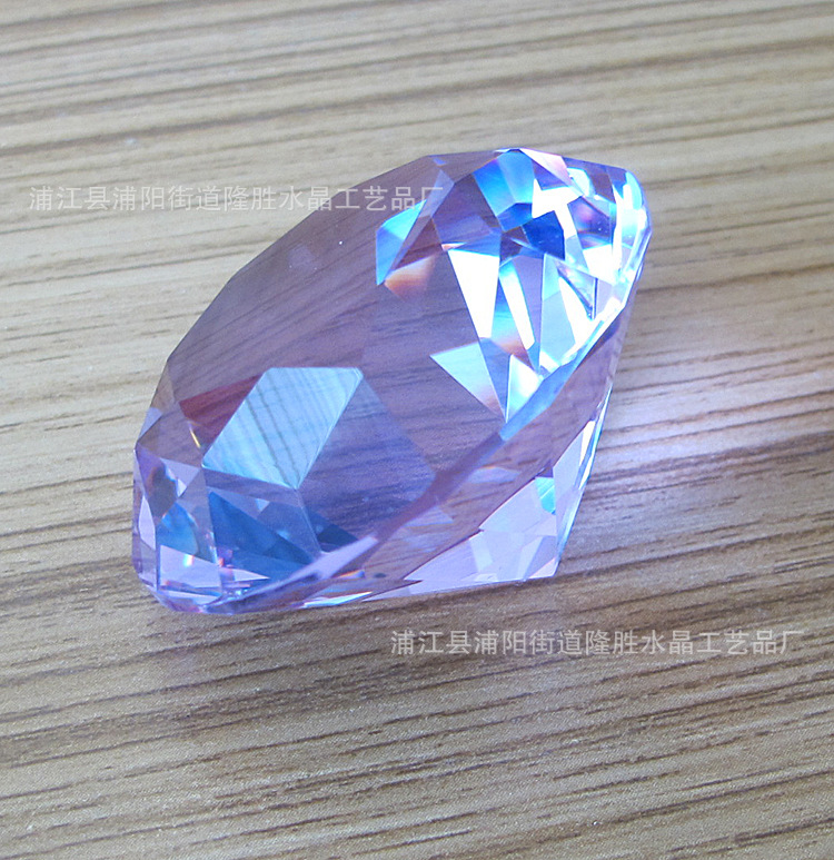 紫色k9水晶钻石 30mm玻璃钻石宝石水晶 浦江工厂k9水晶工艺品