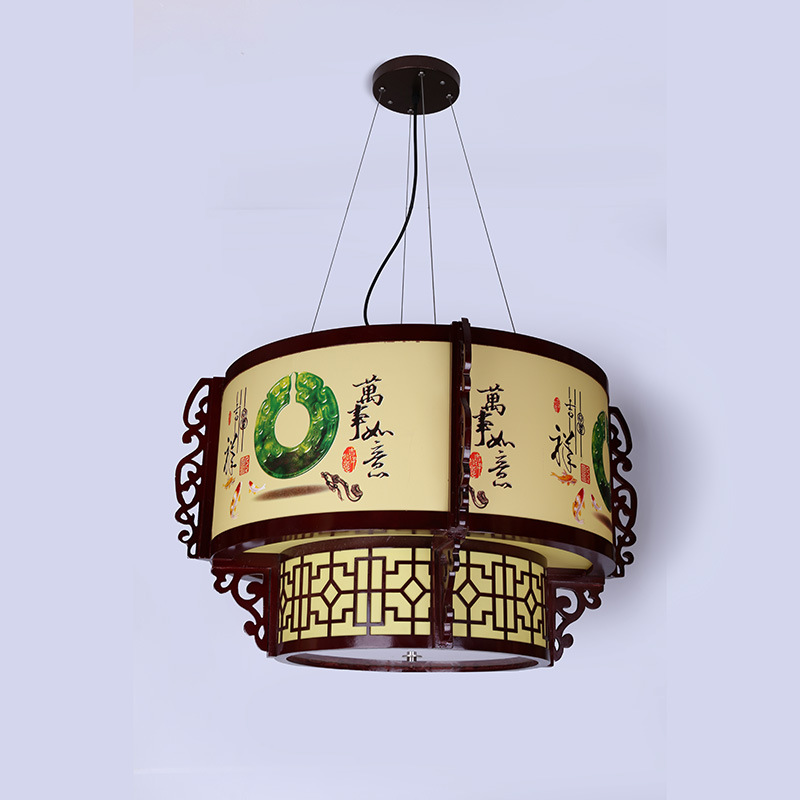 中式木艺吊灯 批发客厅吊灯中式复古木艺吊灯 卧室走道木艺节能灯吊灯灯饰