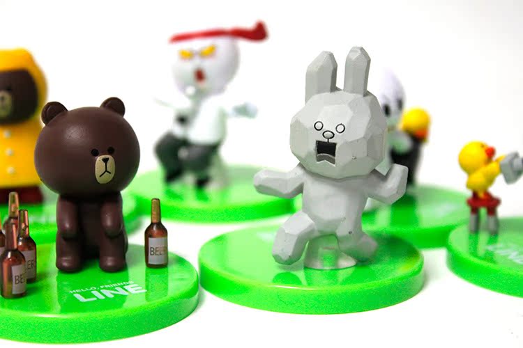 来自星星的你 line人气摆件 教授布朗熊可尼兔新款line扭蛋整套