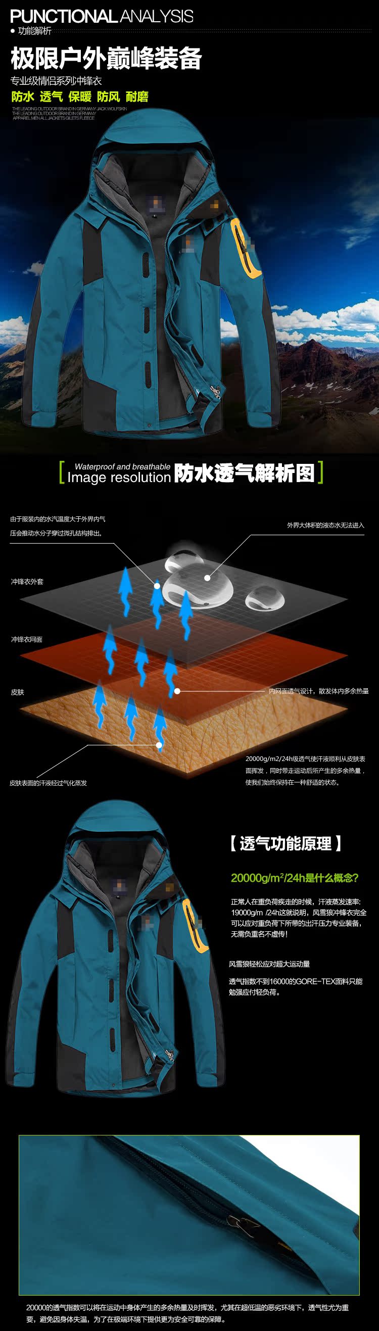 男士戶外防風防水透氣抓絨衣沖鋒衣 戶外沖鋒衣男 沖鋒衣 戶外服