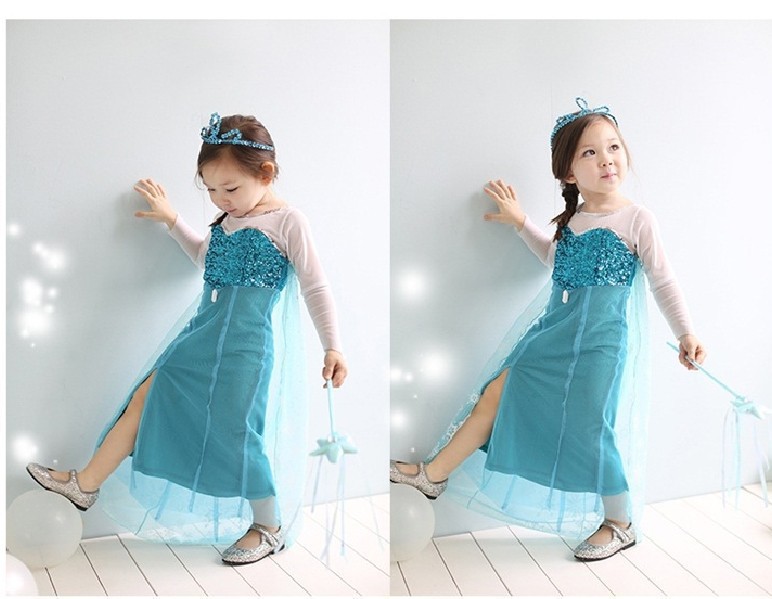【预售】<em>女童</em>欧美卡通动漫<em>冰雪奇缘</em>公主晚礼服