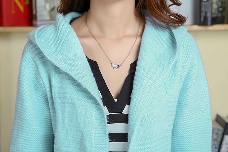 实拍 韩版简约<em>连帽中长款毛衣</em> <em>开衫</em>长袖<em>毛衫</em> 8