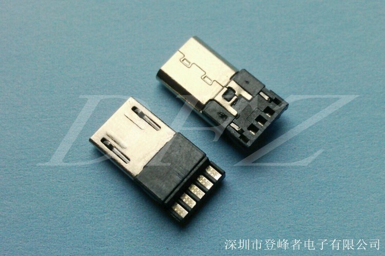 厂家micro usb 5p不锈钢焊线式公头 3.0前五后五常规款