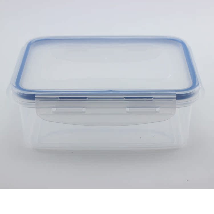 塑料四面带扣密封饭盒塑料保鲜盒可以微波炉使用