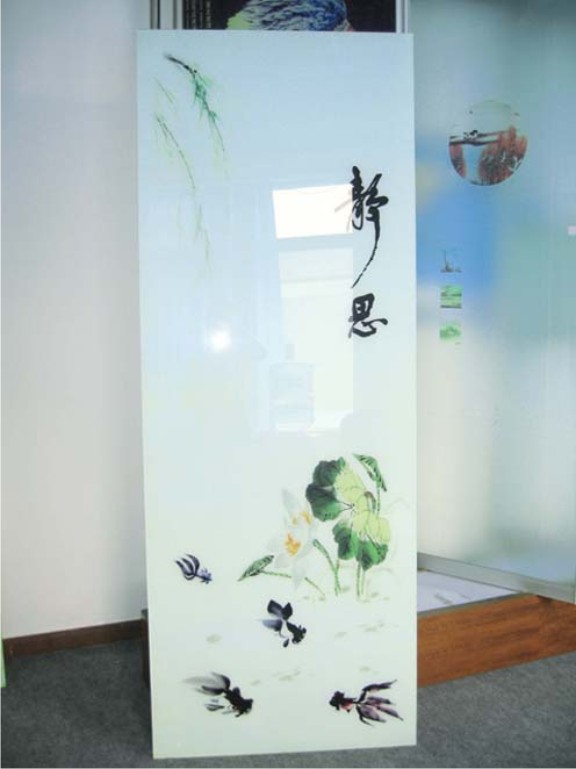 玻璃喷绘机卫浴门喷墨效果