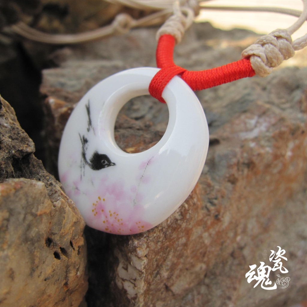 镇陶瓷首饰粉彩 民族风 瓷魂厂家直销 爱情鸟之