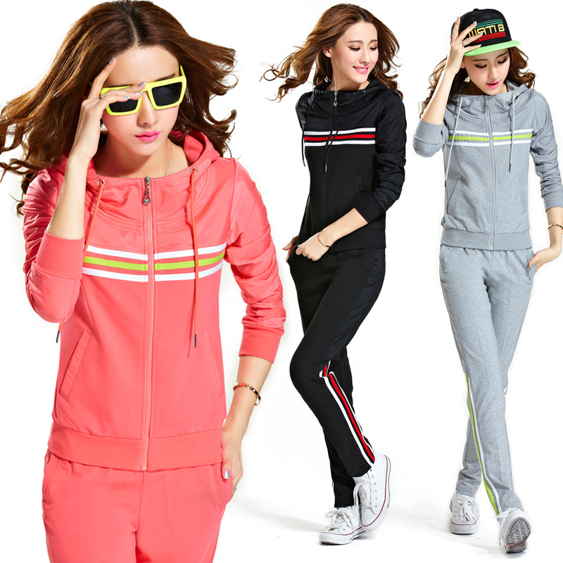 批发供应<em>女运动</em>休闲<em>套装</em> <em>春秋</em>款 长袖拉链<em>开衫</em>