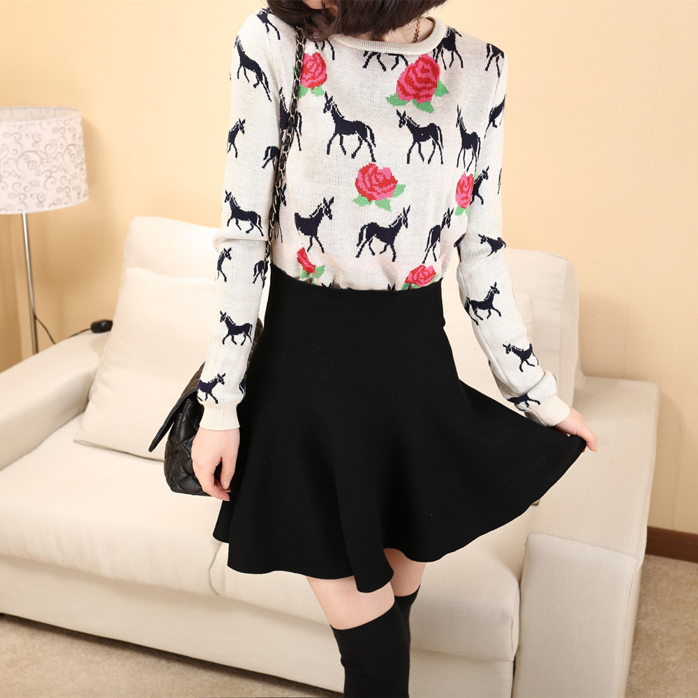 2014春秋新款韩版宽松<em>短款打底毛衣</em>女外套小