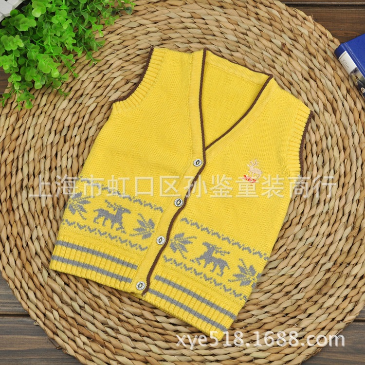 【批发儿童棉线小鹿马夹 <em>厂家直销</em>小童<em>毛衣</em> 0