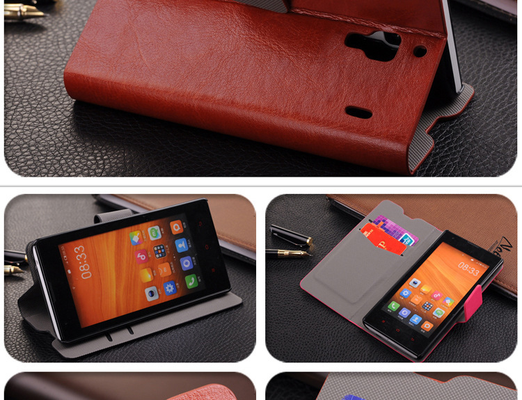 手机套批发 红米手机壳保护套 小米皮套 磁扣疯马纹