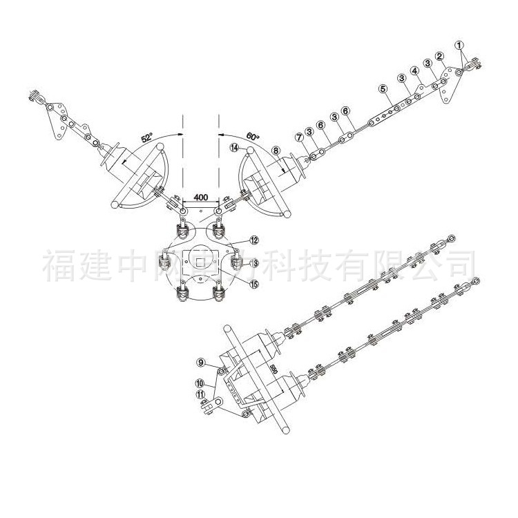 750KV六分裂导线换相辅助塔V型串图(1)